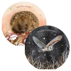 Round Winter Creature Cards