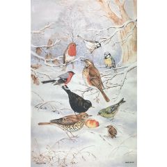 Winter Birds Tea Towel