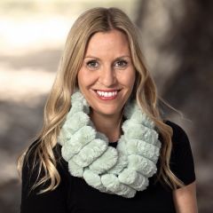 Pale Jade Ribbed Faux Fur Snood