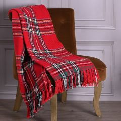 Red Tartan Cotton Throw