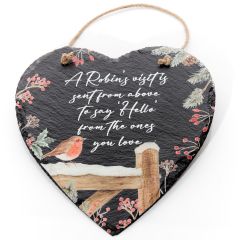 Robins Hanging Heart Slate