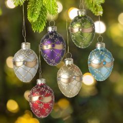 Multi Coloured glass Baubles Set of 6