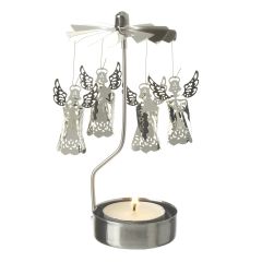 Silver Angel Spinner T light Holder