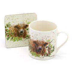 Logan Highland Cow Mug & Coaster