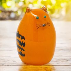 Crystal Ginger Cat Paperweight