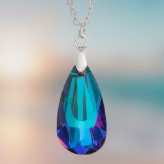 Faceted Glass Tear Drop Necklace