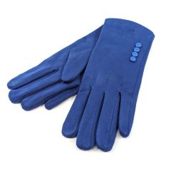 Brilliant Blue Button Gloves