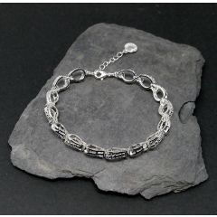 Ornate Sparkle Silver Bracelet