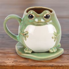 Frog Mug & Lily Pad Coaster