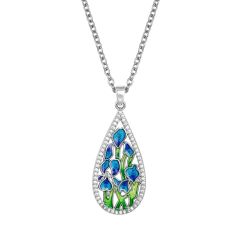 Crystal Flower and Enamel Necklace