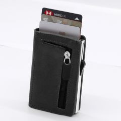 Men Pop Up Credit Card and Coin Wallet Black