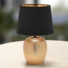 Hestia Gold & Black Textured Lamp