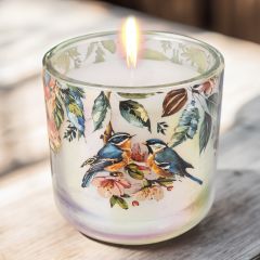 Floral and Feather Garden Blooms Candle