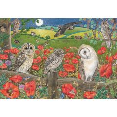 Owls in Poppy Fields 500-Piece Jigsaw