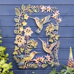 Beautiful Flowers Hummingbird Plaque