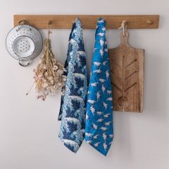 Wave & Cranes Tea Towels